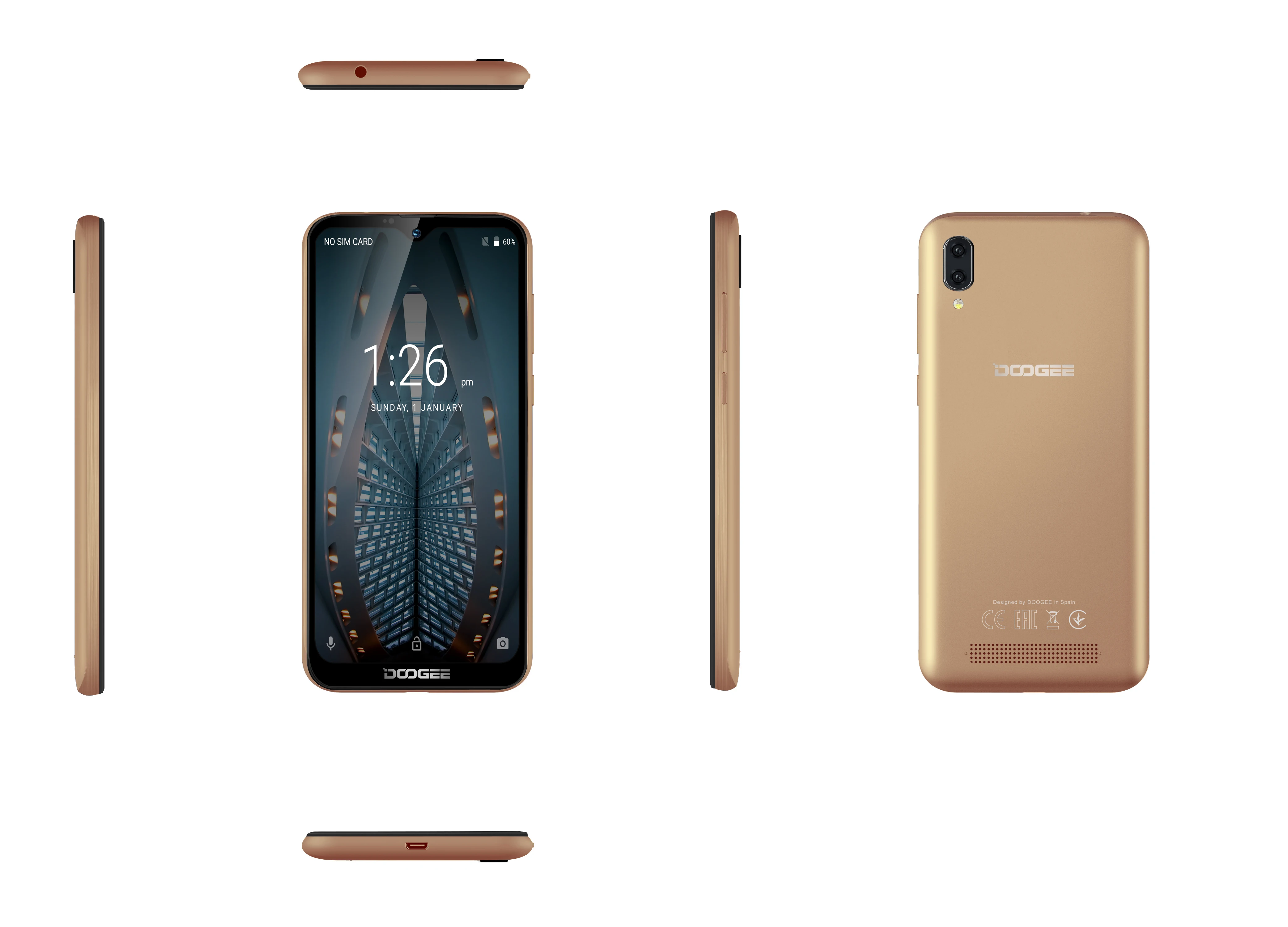 Смартфон DOOGEE X90 четыре ядра экран 6 1 дюйма Android OS 19:9 3400 мАч две SIM карты 8 Мп + 5 МП