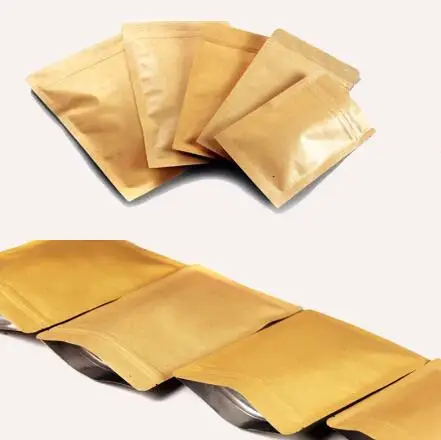 10pcs Kraft Paper Zip Lock Pouch with Aluminum Foil Food Tea Packaging Bag Snack Coffee Storage Resealable Zipper bag | Дом и сад
