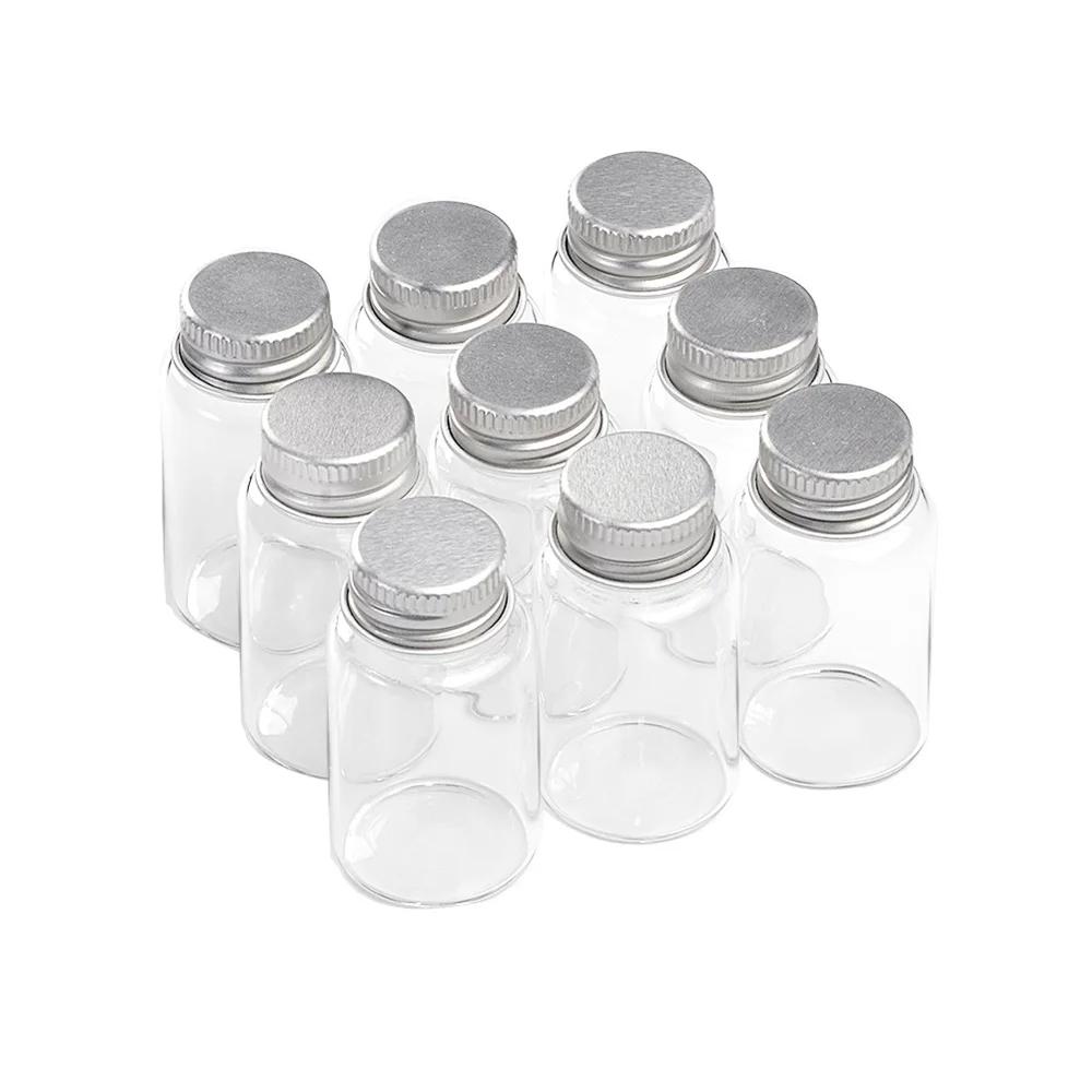 50 шт. 15 мл Стекло ремесло флакон полный чувство дизайна с серебряной Алюминий