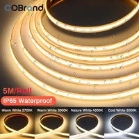 led strip light 480 leds high density flexible 8mm slim ip65 led lights for room linear dimmable warm nature white dc12v 24v