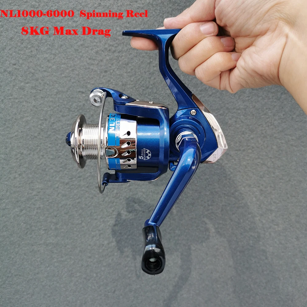 

Рыболовная катушка, мощное устройство для спиннинга, катушки для спиннинга 5,1: 1, максимальное усилие фрикциона 8 кг, Аксессуары для рыбалки, ...