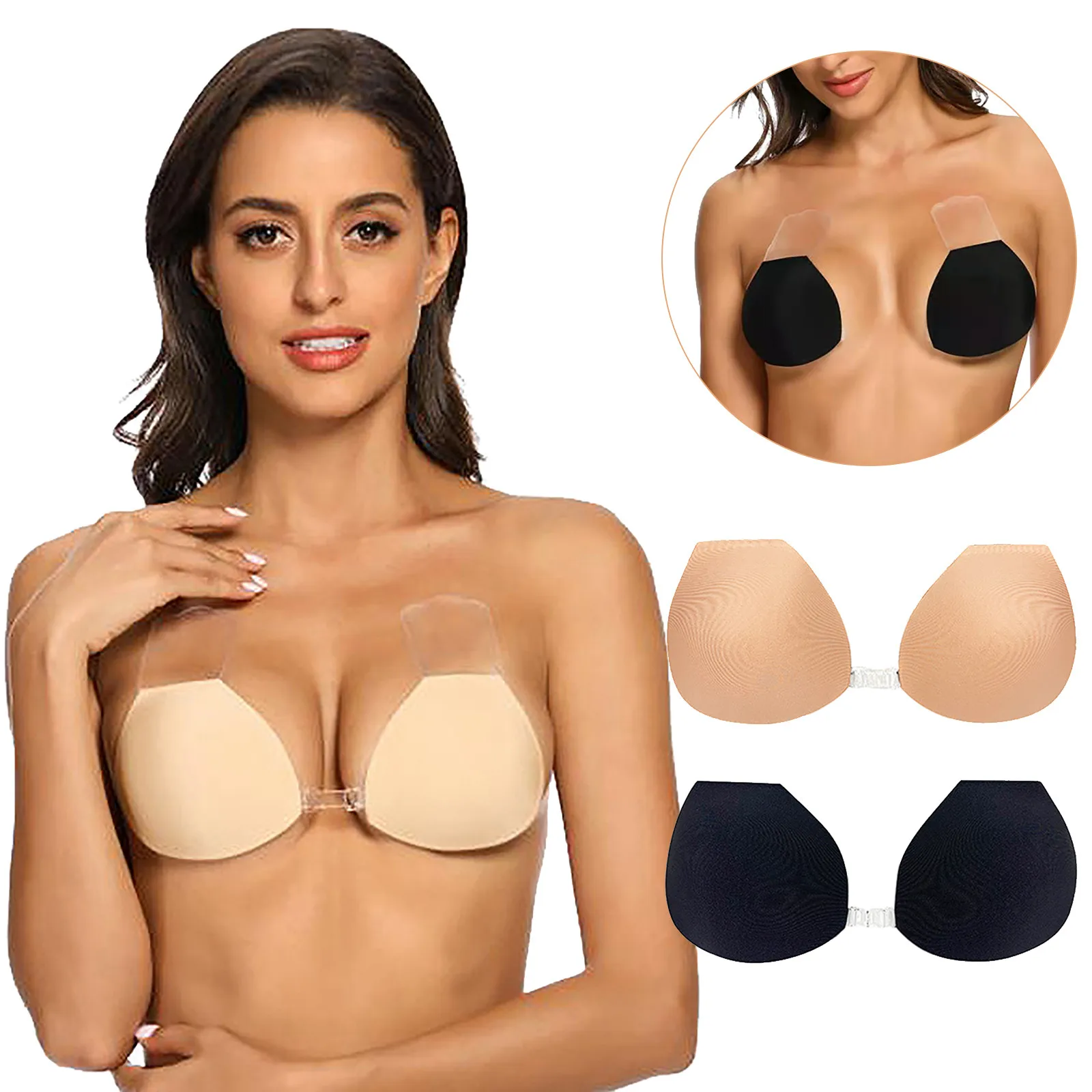 

Adhesive Invisible Bra Silicone Strapless Women Bra Sticky Bralette Underwear Lingerie Super Push Up Non Slip Plus Size Tops