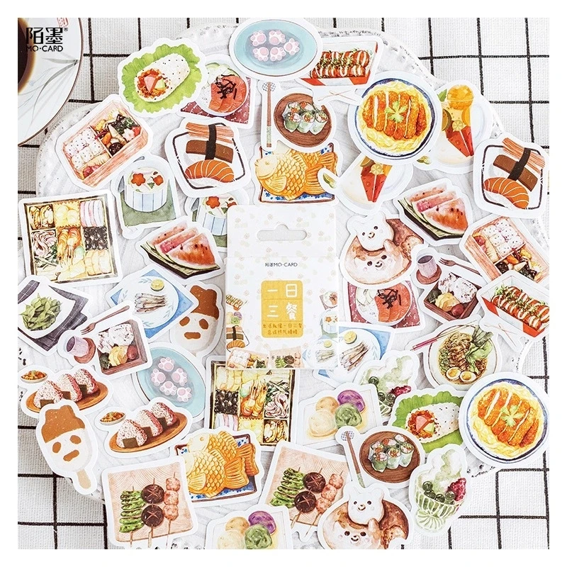 

46 Pcs/Set Rooftop Cafe Paper Sticker DIY Diary Scrapbooking Stickers Escolar School Supplies
