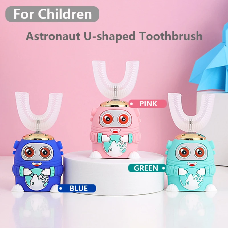 

Детская Автоматическая Ультразвуковая электрическая зубная щетка, 360 градусов, силиконовая ультразвуковая Электронная зубная щетка, перез...