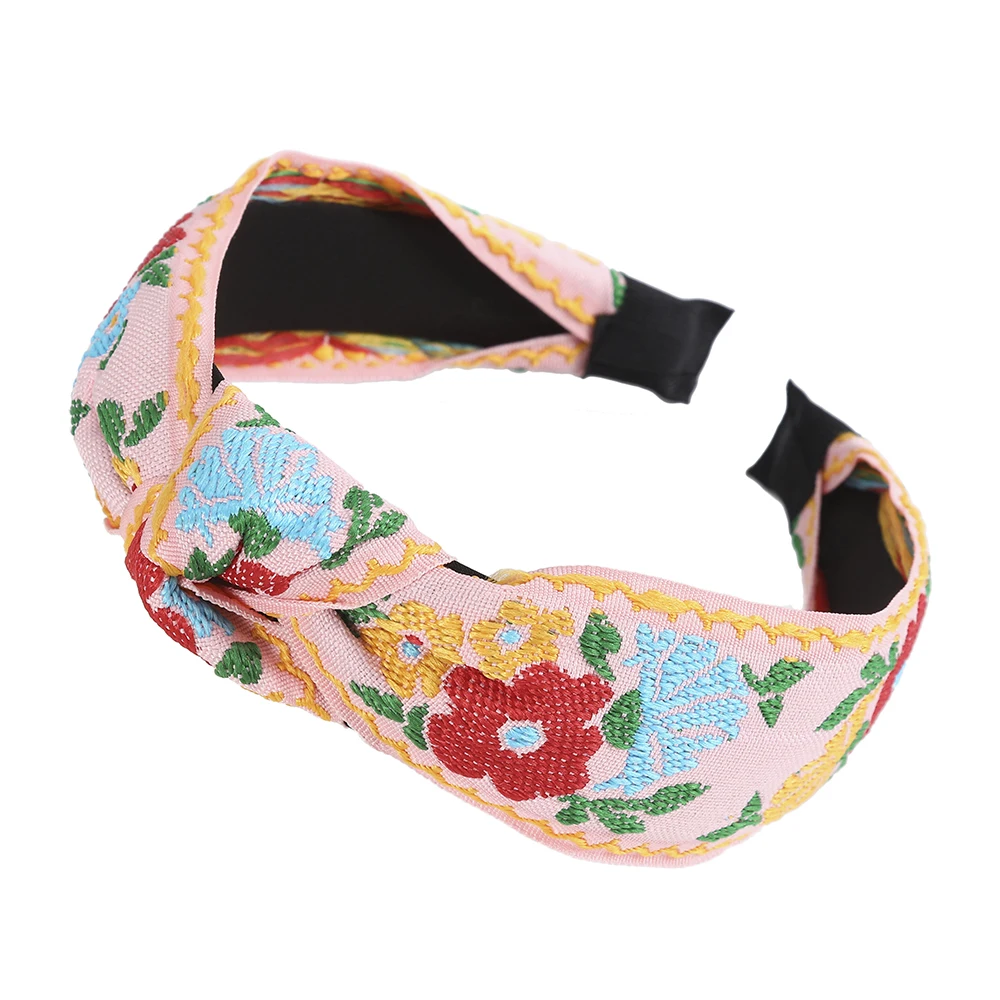 Женский ободок для волос AWAYTR этнический с вышитыми цветами/листьями головы