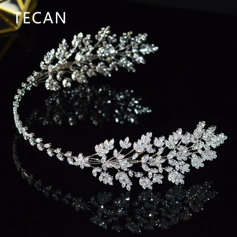 Женская диадема с листьями и кристаллами модное свадебное Ювелирное Украшение