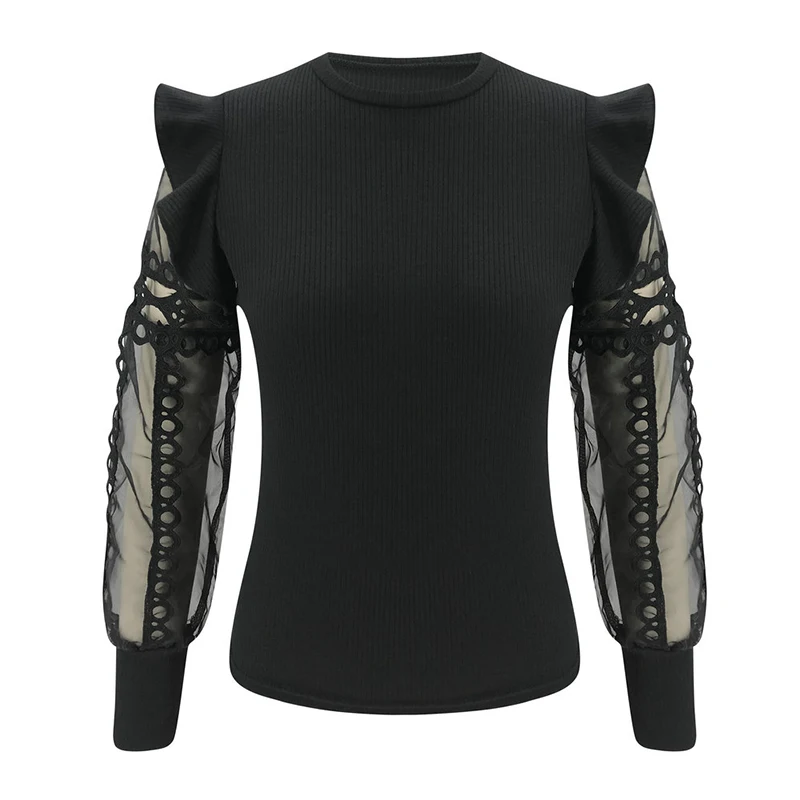 

Women's T-Shirts Top Mesh Chiffon Ladies Tops Clothes Women O Neck T Shirts Dropshipping