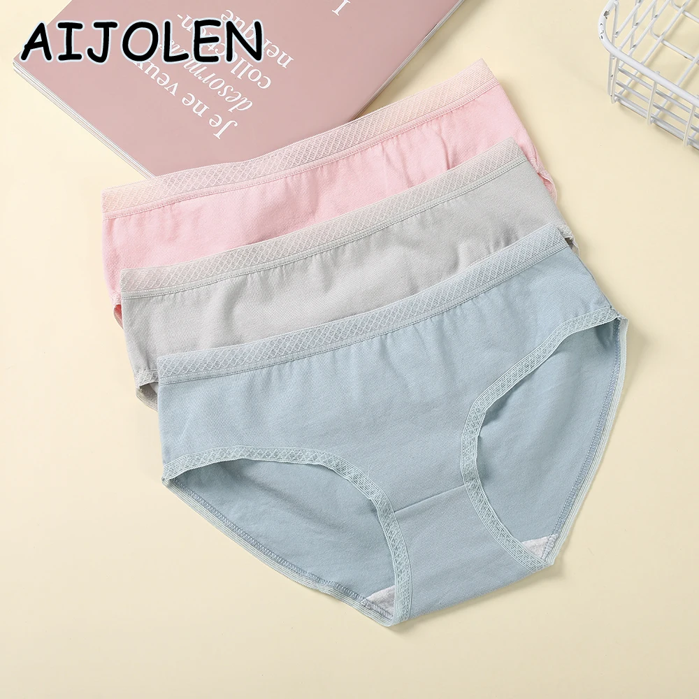 

AIJOLEN Low Waist Pure Cotton Lace Panties Solid Color Ladies Underwear Comfortable And Breathable Close-fitting Underwear