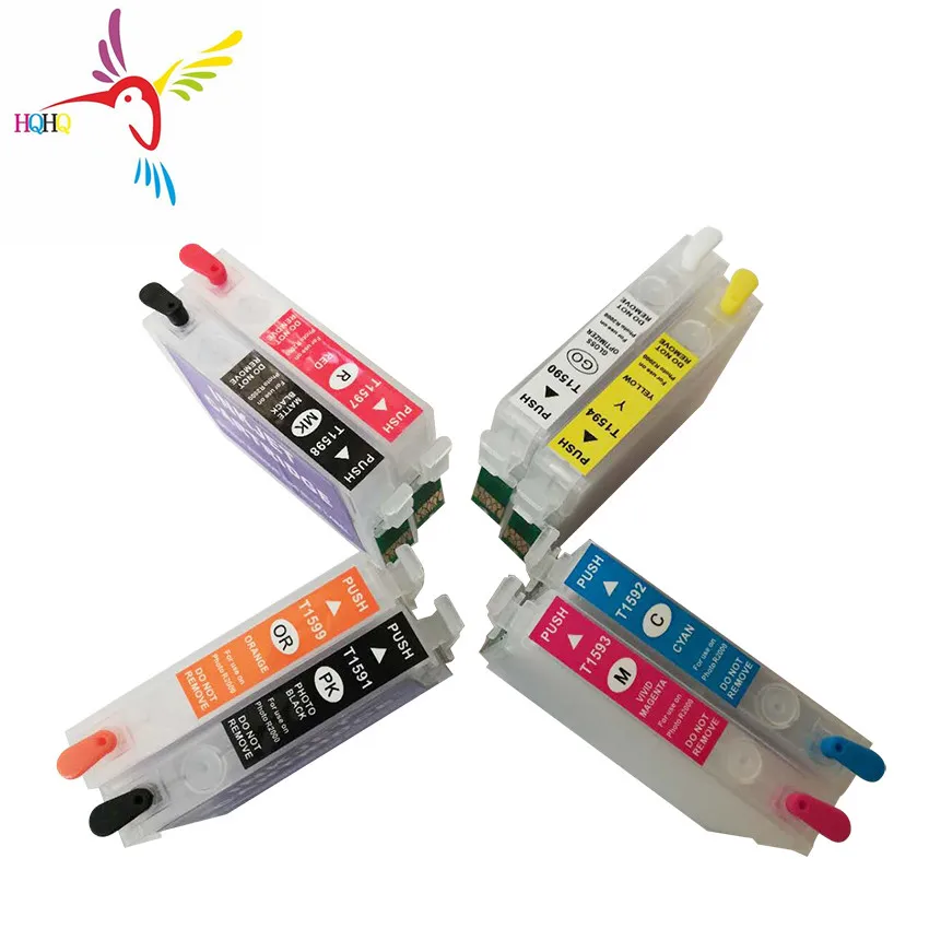 4pcs/Set T1591-T1599 Refill Ink Cartridge for Epson R2000 Desk Printer with Permanent ARC Chip Auto Resetable | Компьютеры и офис