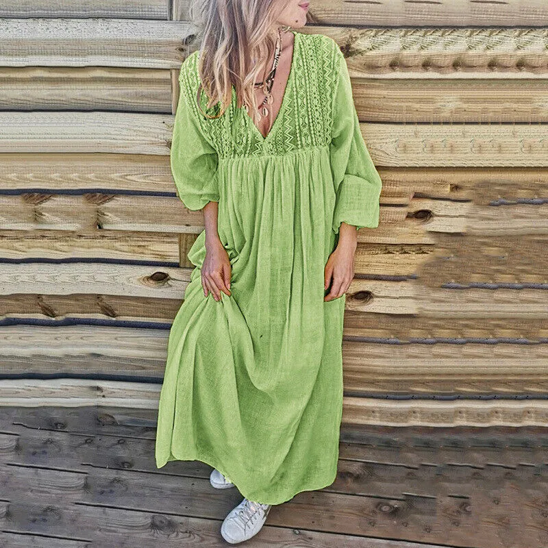 Зимнее платье MISSOMO женское длинное макси повседневные кружевные платья с длинным