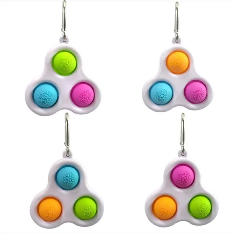 

Three-finger Pattern Bubble Music Keychain Pendant Decompression Decompression Toy Finger