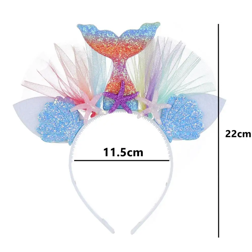 Mermaid Headband 1 Taoup 1 шт. градиентный цвет блестки маленький брелок с хвостом русалки с днем рождения Русалка тема вечерние украшения для девочек детские украшения - Цвет: Mermaid Headband 1