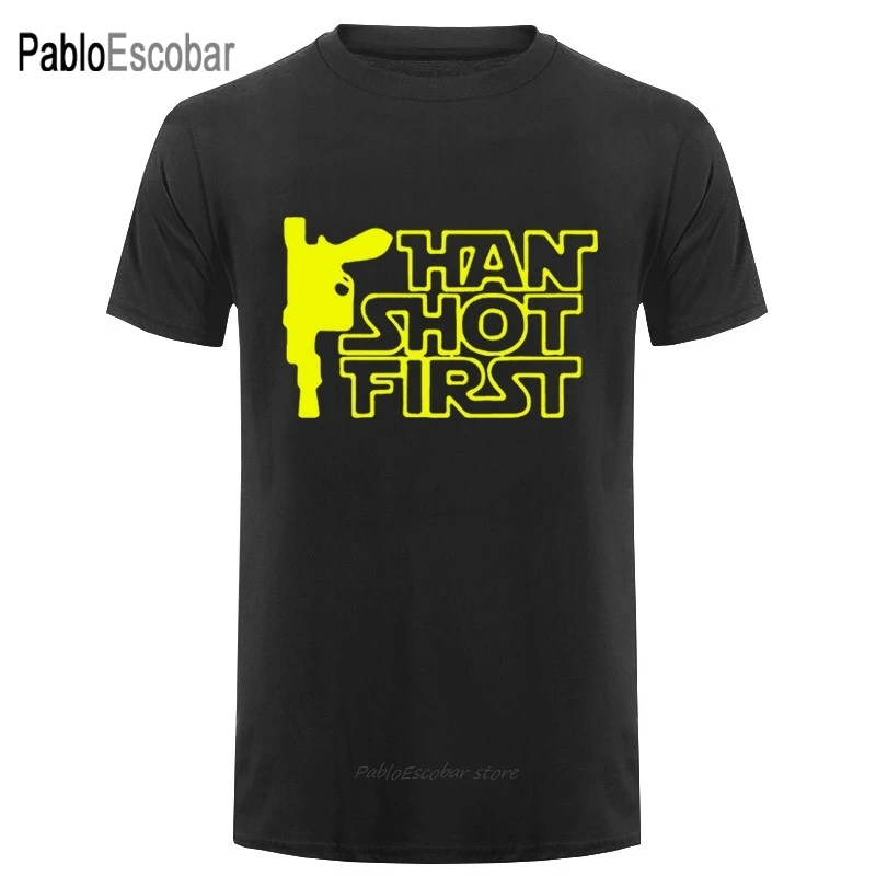 Летняя забавная Футболка с принтом Han Shot тренировочный костюм для мужчин