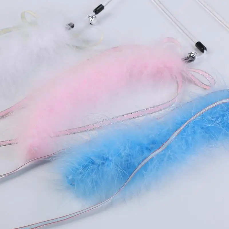 

Cat Toy Feather Wand Funny Cat Teaser Toy Stick Faux Feather Interactive Gatos Wand Toy For Kitten Teasing Wand Pet Supplies