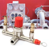 air compressor pressure valve switch control manifold regulator gauges au aluminum bracket red cap push pull safety valves tools