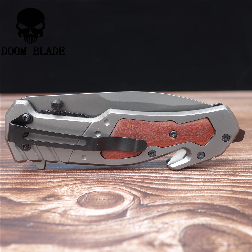 Быстрооткрывающиеся ножи с лезвием 205 мм 5CR15MOV складной нож деревянной ручкой