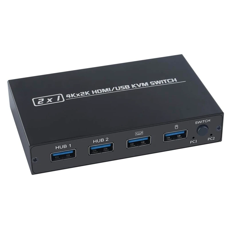 

2-Port USB KVM 4K Switch Splitter Keyboard and Mouse Adaptive EDID / HDCP Printer Plug and Play for Shared Monitor