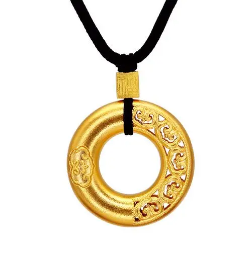 

Laos Gold Dust Blessing Ruyi Hollow Buckle Gold Ancient Law Heritage Pendant Ring Necklace Long Necklace Gold Chain Jewelry