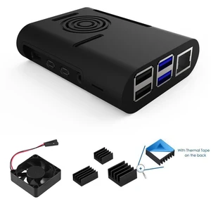 Чехол для raspberry pi 4, с охлаждающим вентилятором, для raspberry Pi 4, Модель B, Pi 4B, Pi 4