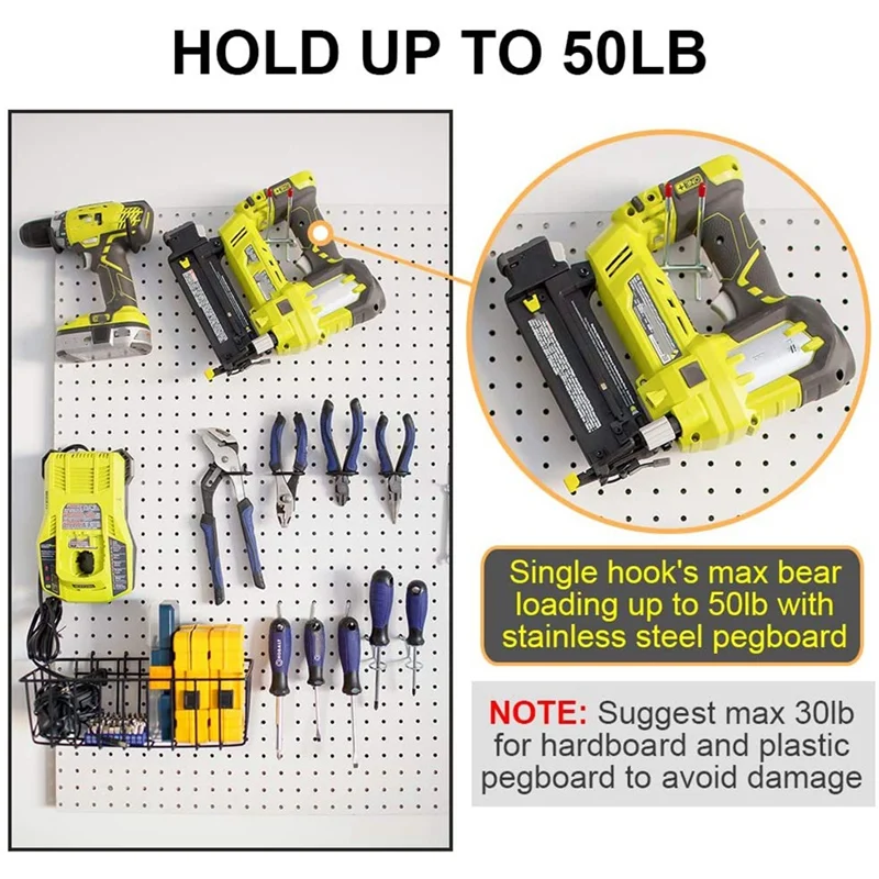 

Nail Board Hook Accessories Classification,Heavy Nail Board Organizer, Used for Hanging Tools, Garage,Workbench,Kitchen