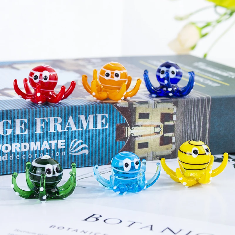 H & D 6 шт. украшения для аквариума мини стеклянные фигурки осьминога муранское