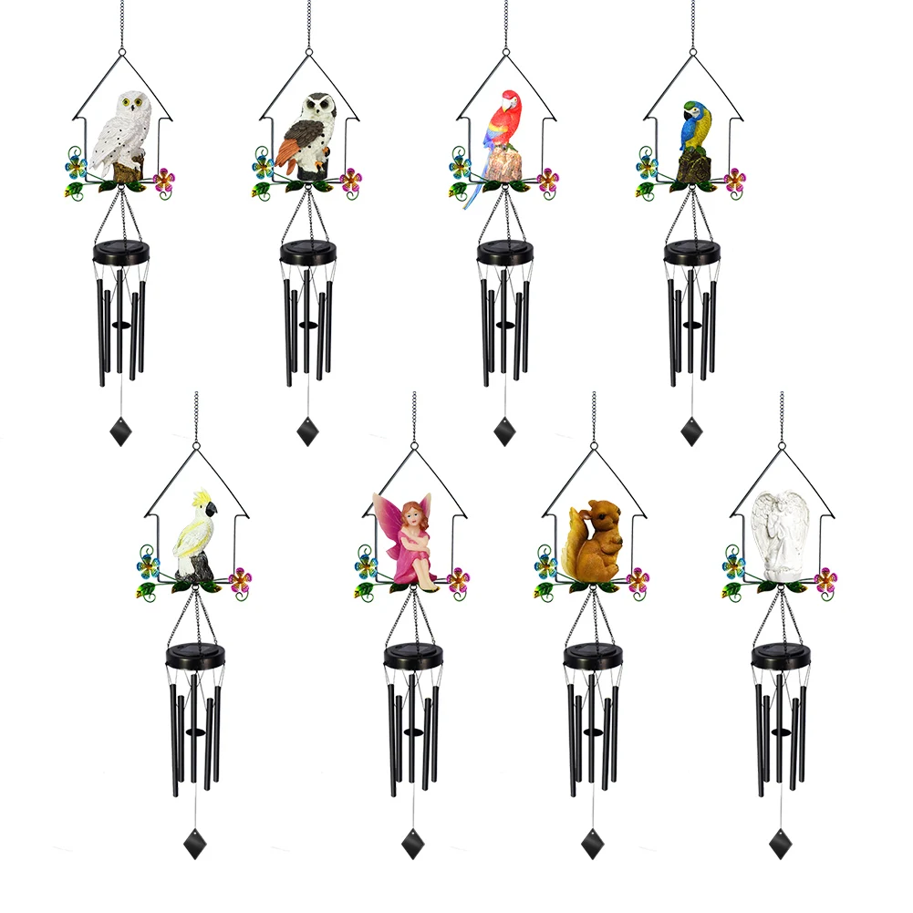 

Уличные ветряные колокольчики на солнечной батарее, подвесной светильник, уличная настенная Люстра для окон и дверей, светодиодная Подвесн...