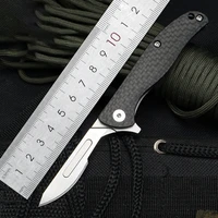 carbon fiber scalpel edc high hardness portable outdoor folding skinning knife survival camping tool with 10 blades