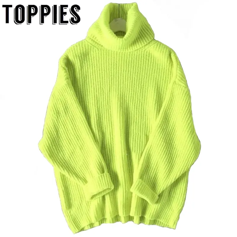 Зимняя Женская водолазка Свитер оверсайз с рукавами летучая мышь свободный