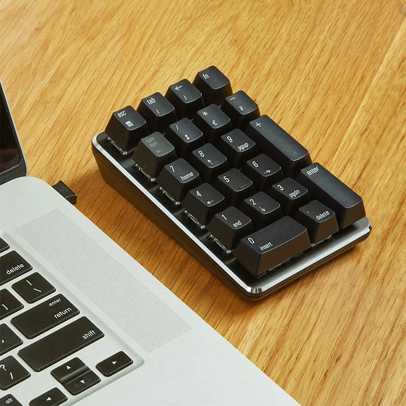 2 4G Беспроводная Механическая цифровая клавиатура синий переключатель игровая 21