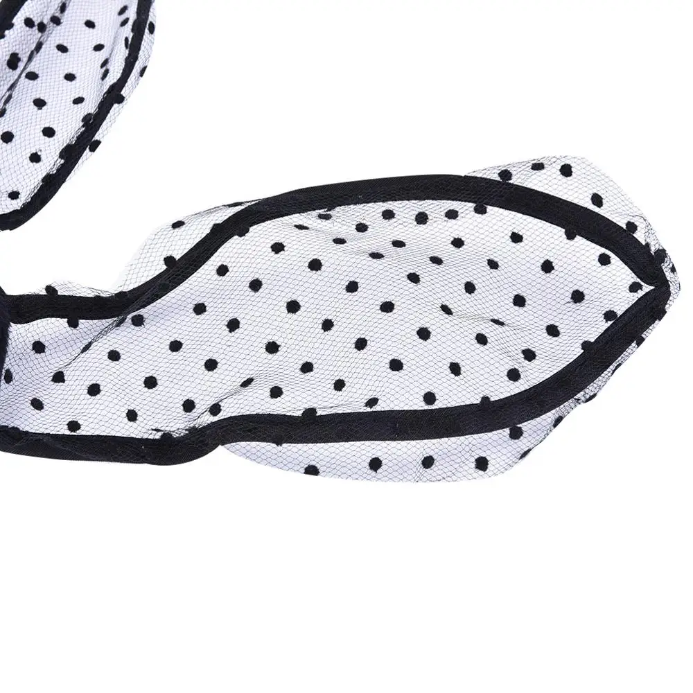 1 шт. Сексуальная кружевная маска с кроликом кошачьими ушками Боб вуалью черный