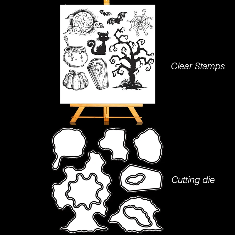 

ZhuoAng Happy Halloween Clear Stamps/Card Making Holiday decorations For scrapbooking Transparent stamps 13*13cm