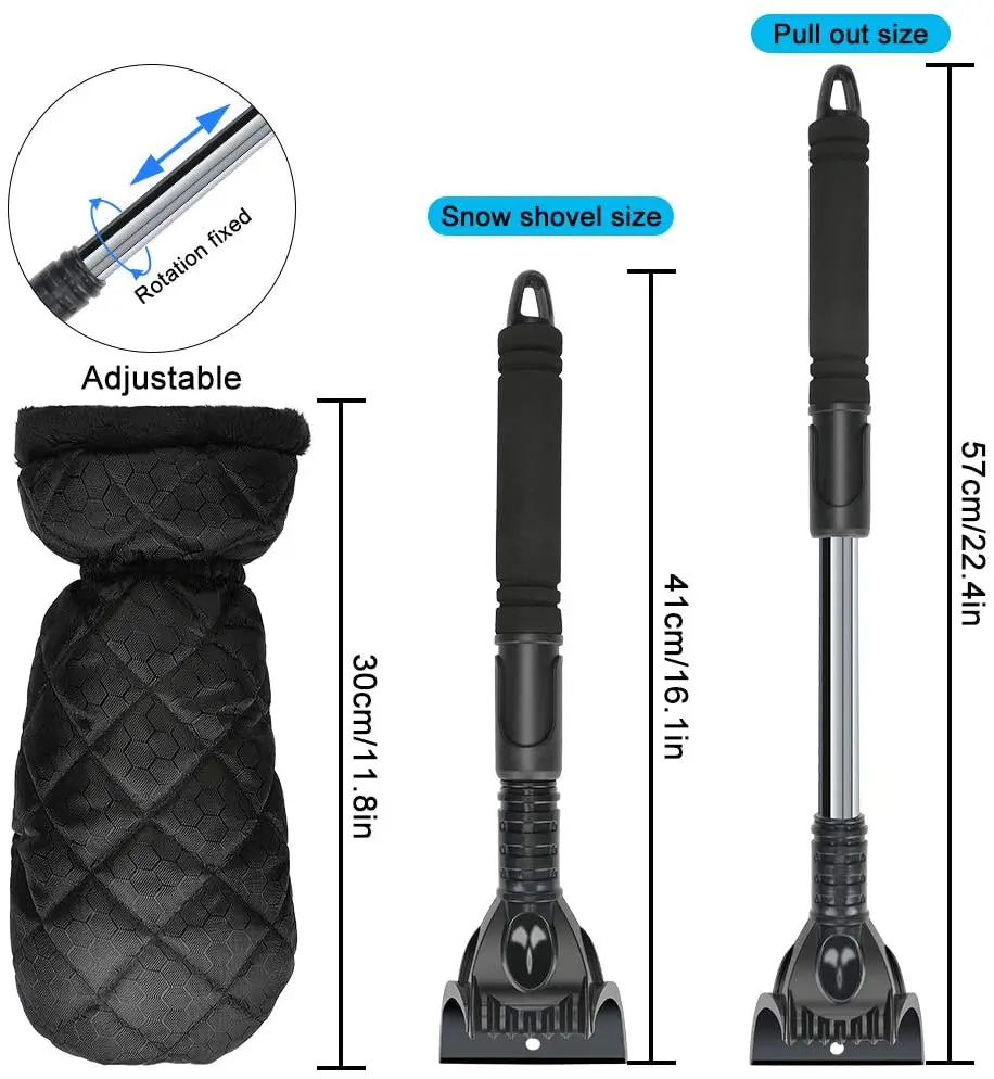 Автомобильный скребок для льда с перчаткой удаления мороза и снега на лобовом