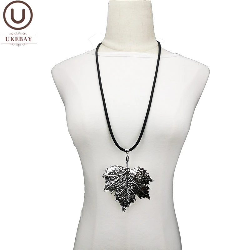 

UKEBAY New Maple Leaf Pendant Necklaces For Women Long Necklace Alloy Leaf Accessories Luxury Bohemia Jewelry DIY Necklace Gift