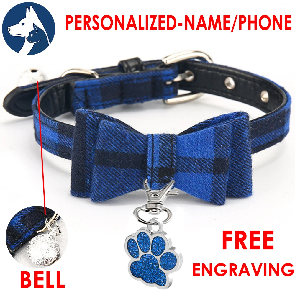 Светящийся ошейник для кошек с гравировальным именем персонализированный