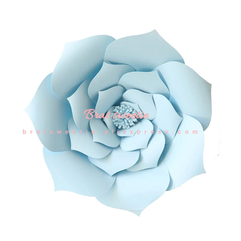 s2 light blue 30cm 30 см DIY бумажные цветы искусственные розы свадебный фон день рождения стены декорация праздничные украшения Цветы для настенного декора - Цвет: s2 light blue 30cm