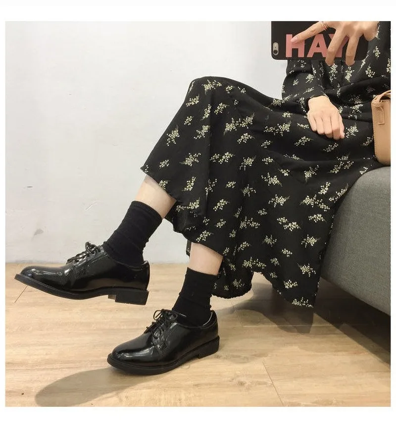 

Autumn Women Maxi Floral Dress Two-piece Set Loose Knitted Vest Bottom Sweater and Long Black Dress V-neck Vintage Korean Large