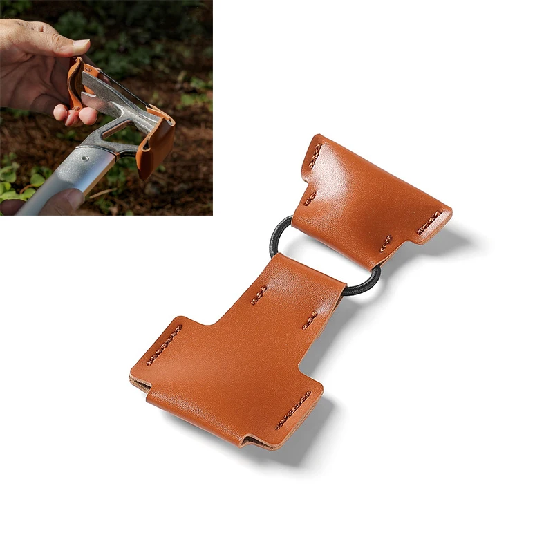 

Outdoor Camping Tent Pegs Hammer Leather Protect Cover With Elastic Rope Light Wear-resistant Double-headed Tent Accessories