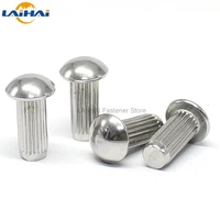 100pc m2 m2 5 m3 m4 gb827 aluminum button round head knurled shank solid rivet for label name plate diameter 2 4mm length 3 10mm