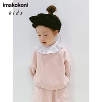 imakokoni original design childrens clothing pink japanese wild girls simple pullover jacket spring and autumn 20434