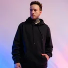 Мужская зимняя толстовка с капюшоном, однотонная толстовка с капюшоном