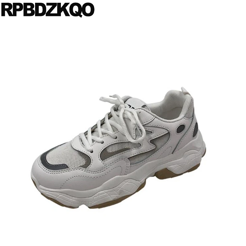 Кроссовки на платформе дышащие со шнуровкой толстая подошва Creepers | Обувь