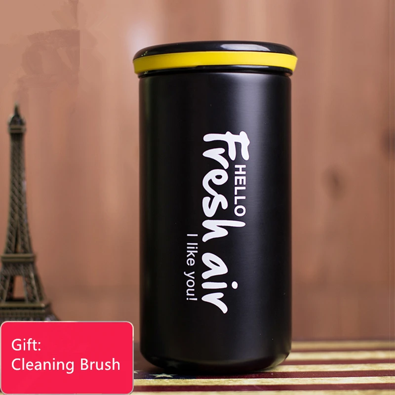 350 мл термос чашка из нержавеющей стали черная кофейная кружка милый детский для