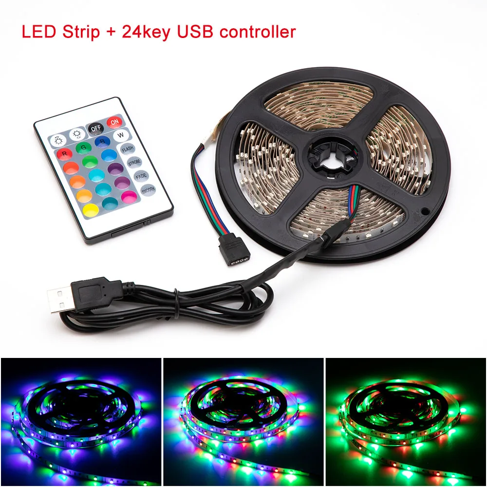 5V USB RGB Светодиодные ленты лампы 2835SMD гибкий светодиодный светильник лента 50CM1M м 2 3