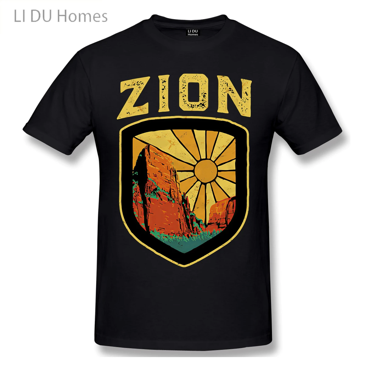 

LIDU Zion National Park Utah Retro Vintage T Shirts Women Man's T-shirt Cotton Summer Tshirts Short Sleeve Graphics Tee Tops