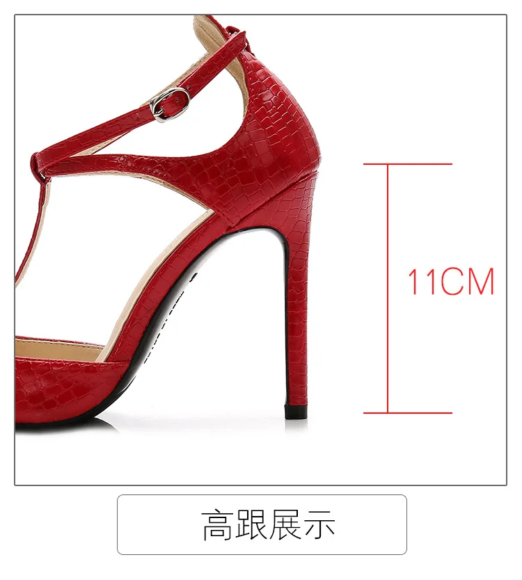 

2020 New Show Thin Sexy Cut-Outs Party Sandals Woman High Heels Shoes Solid PU Leather Pointed Toe Fashion Buckle Women Sandals