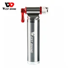 Велосипедный насос для накачивания углекислого газа, картриджи, совместимые с клапаном PrestaSchrader, в комплект не входят велосипедные шины, насос из сплава, велосипедный мини-насос, WEST BIKING