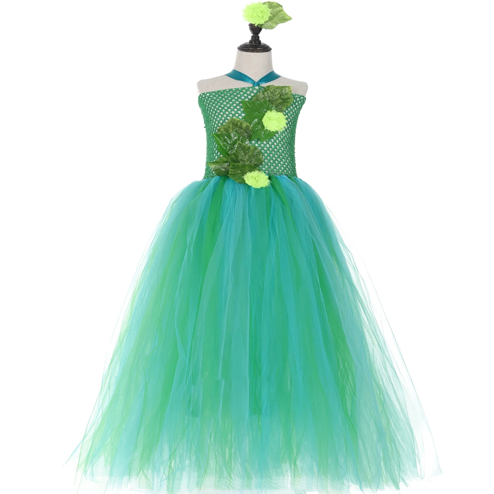 Платье для девочек с цветами листьями феями джунглями на тему дня рождения