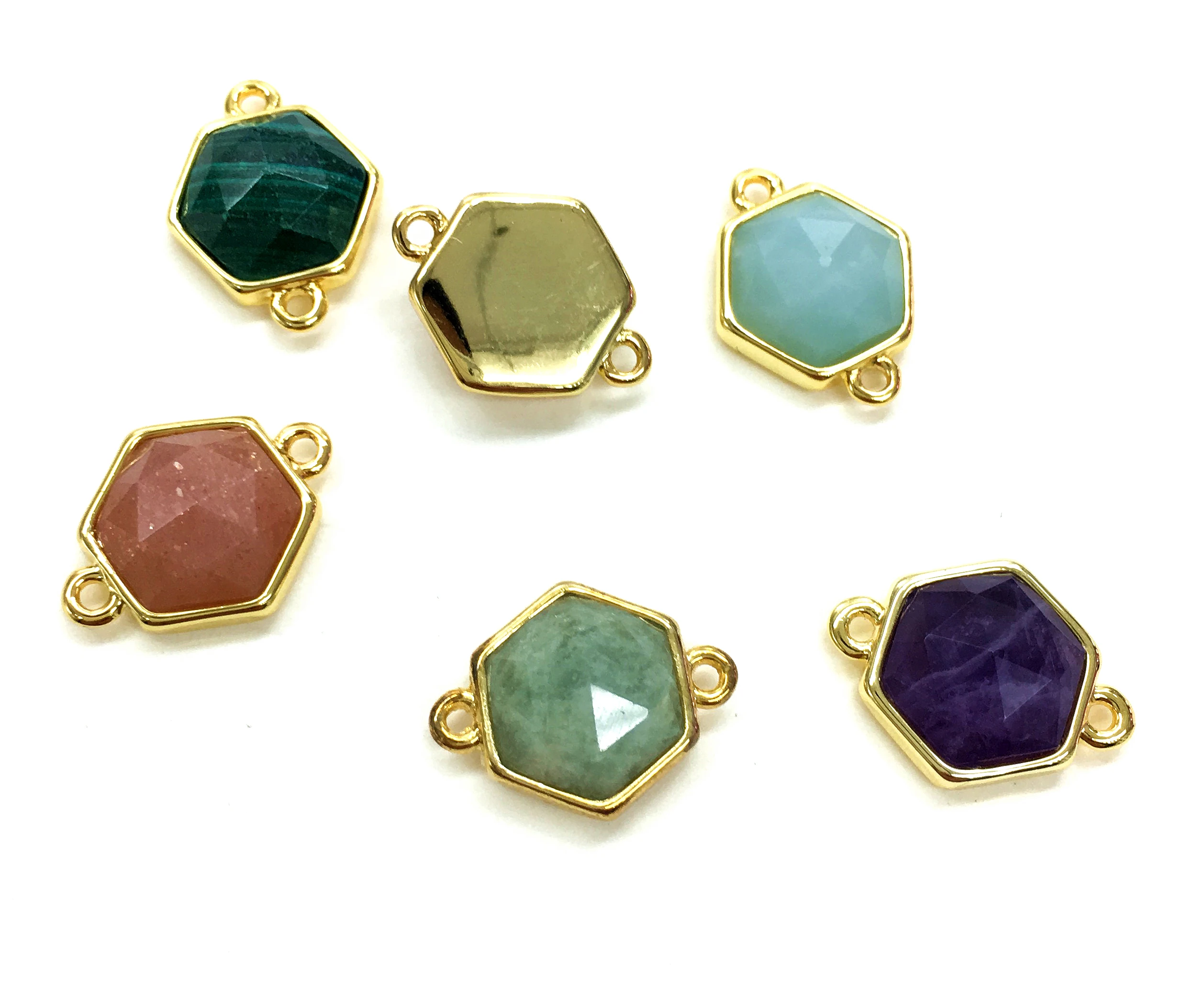 12x12 мм латунь микро паве CZ Шестигранная металлическая распорка Шарм фурнитура