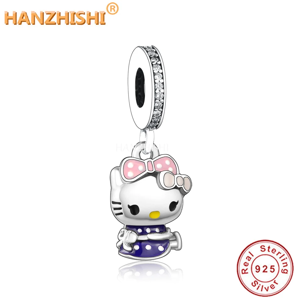 

2021 Spring Collection 925 Sterling Silver Animal Cat Dangle Charms Beads Fits Original Pandora Charm Bracelet Jewelry Making