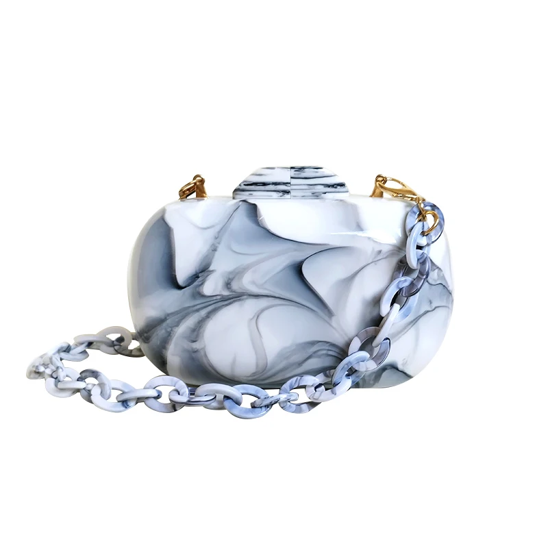 Новый маленький мешок акриловый клатч Новая модная женская мраморный узор сумка